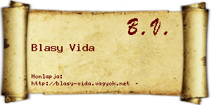 Blasy Vida névjegykártya